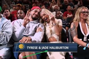 随夫姓了!哈利伯顿小两口现场观战WNBA 妻子已成杰德·哈利伯顿
