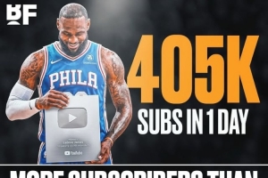 流量太夸张!詹姆斯YouTube开通仅1天 订阅数已超过26支NBA球队