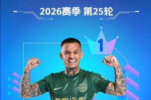 【直播吧】中超第25轮最佳:米特里策当选!3球1助完美表现